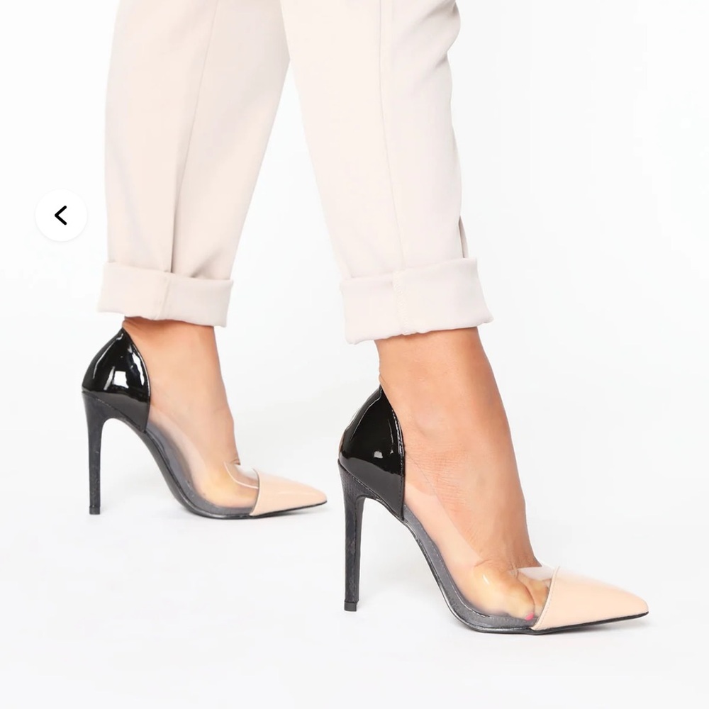 Elegant Black and Nude Stiletto Heels